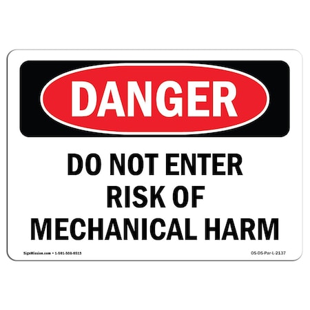 OSHA Danger, 3.5 Height, 5 Width, Decal